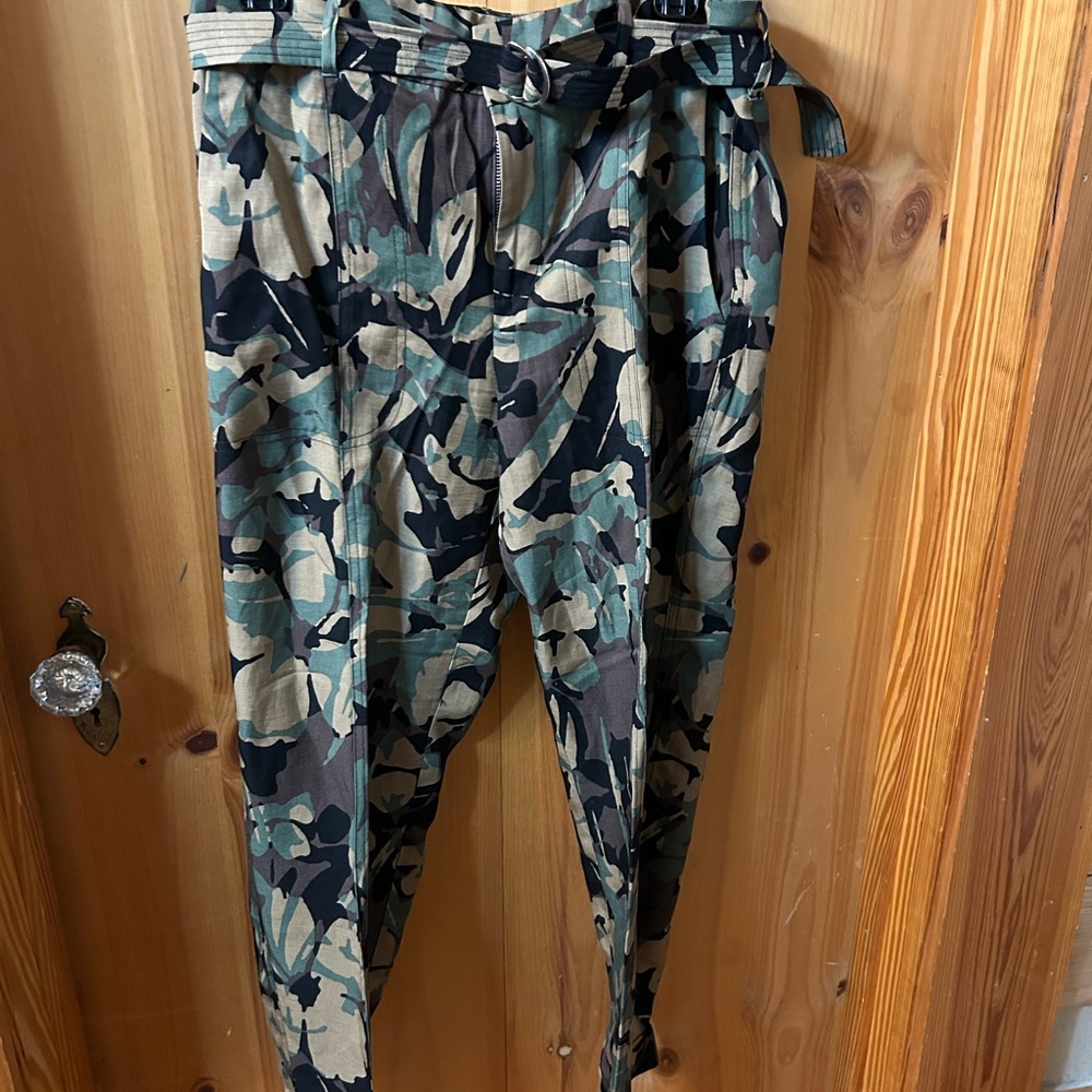 Chico's Camo Paperbag Chinos in Green, Tan & Black